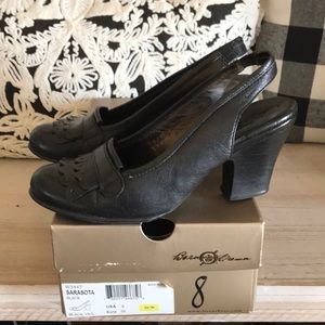 Born, Sarasota Sling Back Heel, Black, Size 8